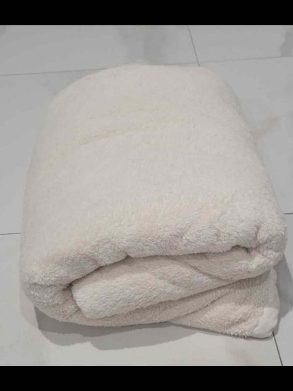 Plush Cream Color Throw Blanket